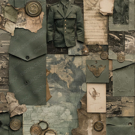 Military Twill Badge Digital Paper Pack (DDD002518)