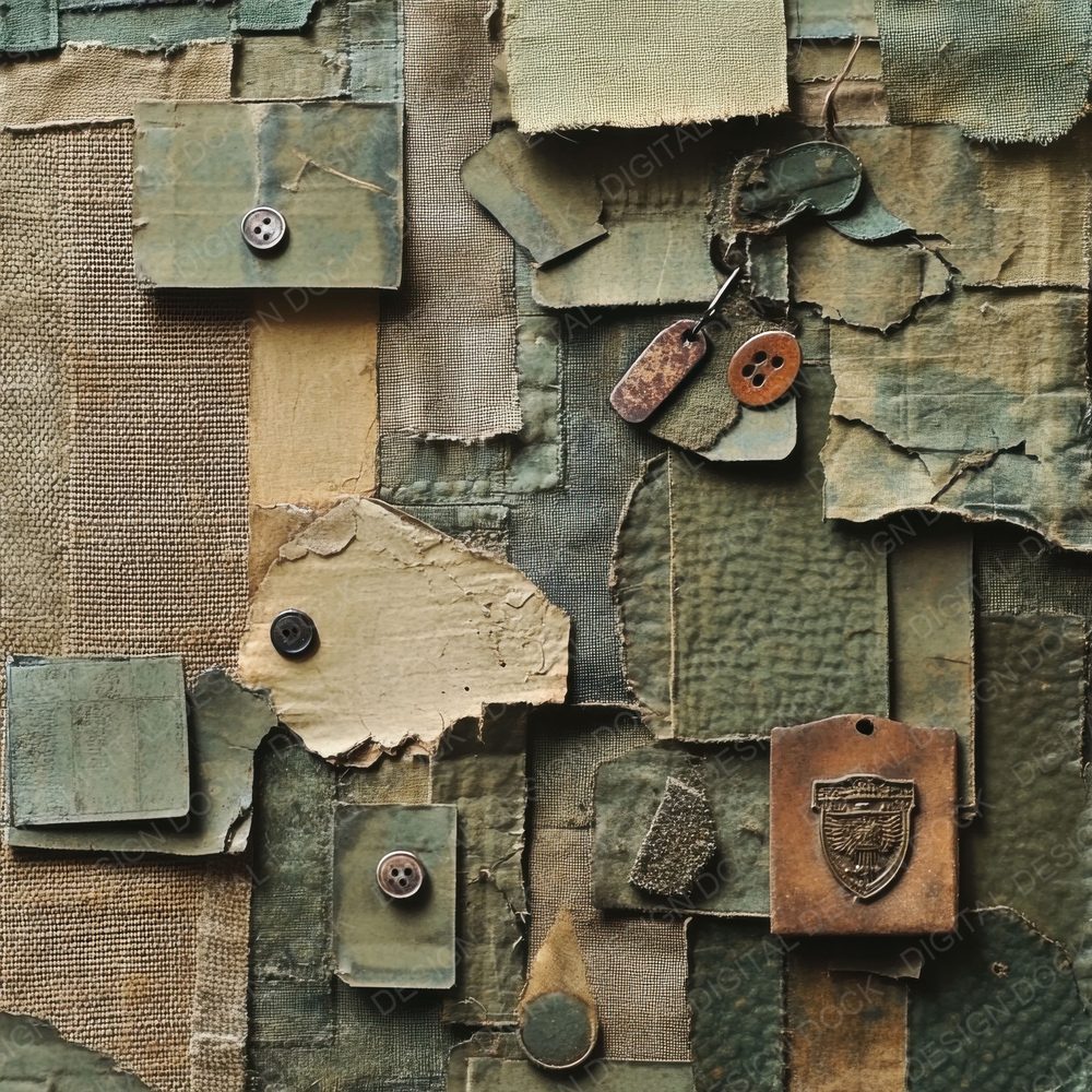 Military Twill Badge Digital Paper Pack (DDD002518)