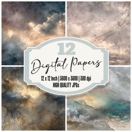 Mineral Orbit Cloud Texture Digital Paper Pack (DDD002519)