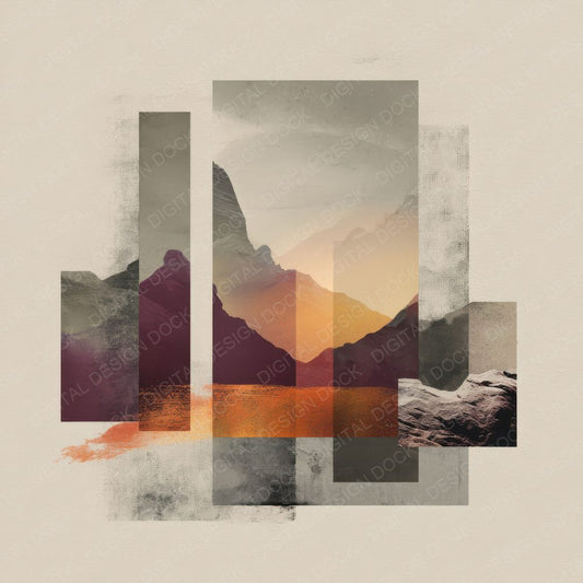 Minimal Dusk Mountains Digital Paper Pack (DDD002523)