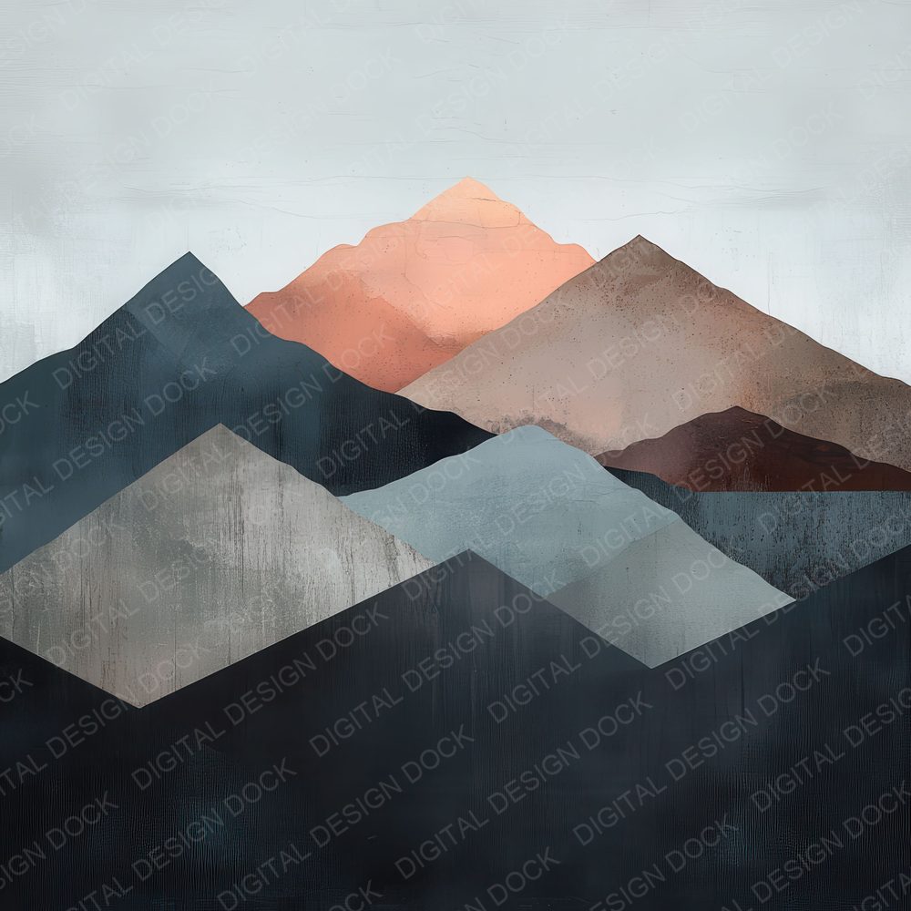 Minimal Dusk Mountains Digital Paper Pack (DDD002523)