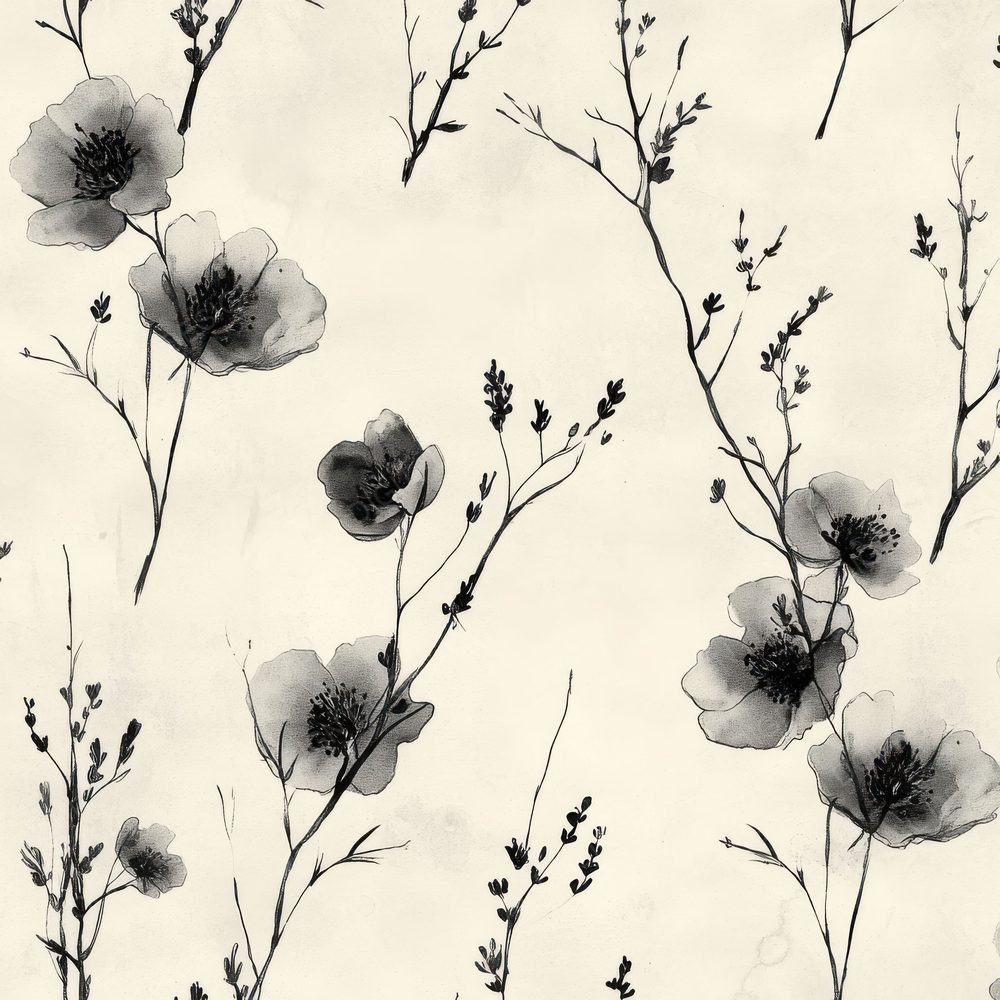 Minimal Ink Bloom Digital Paper Pack (DDD002524)
