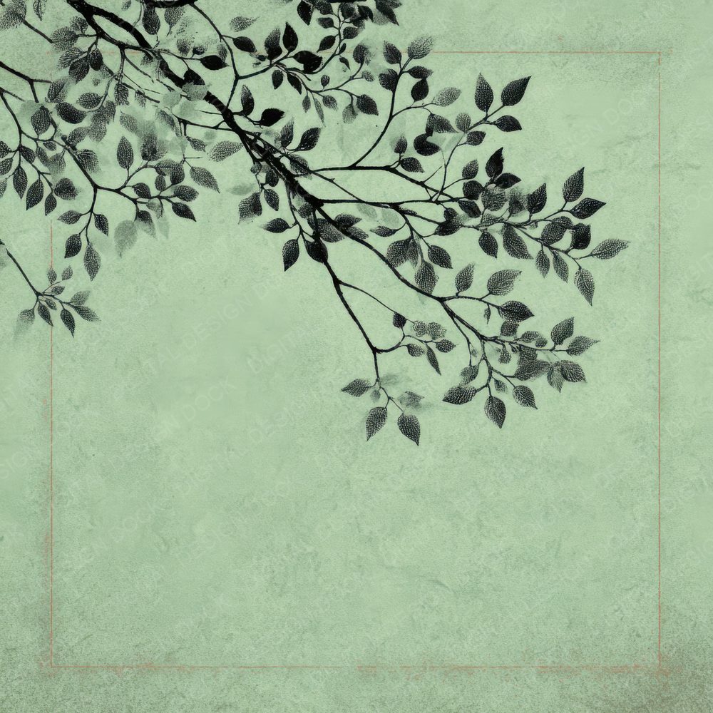Mint Leaf Draw Digital Paper Pack (DDD002533)