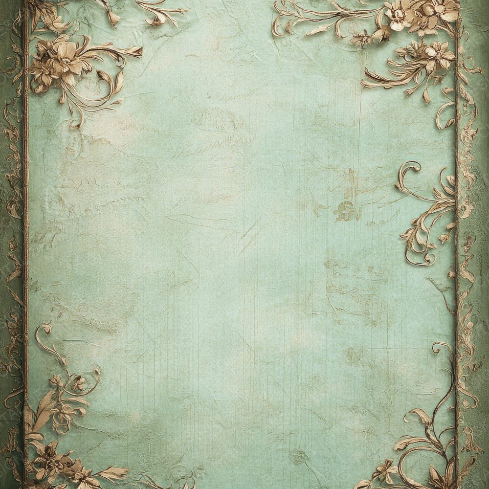 Mint Monogram Scrap Corners Digital Paper Pack (DDD002535)