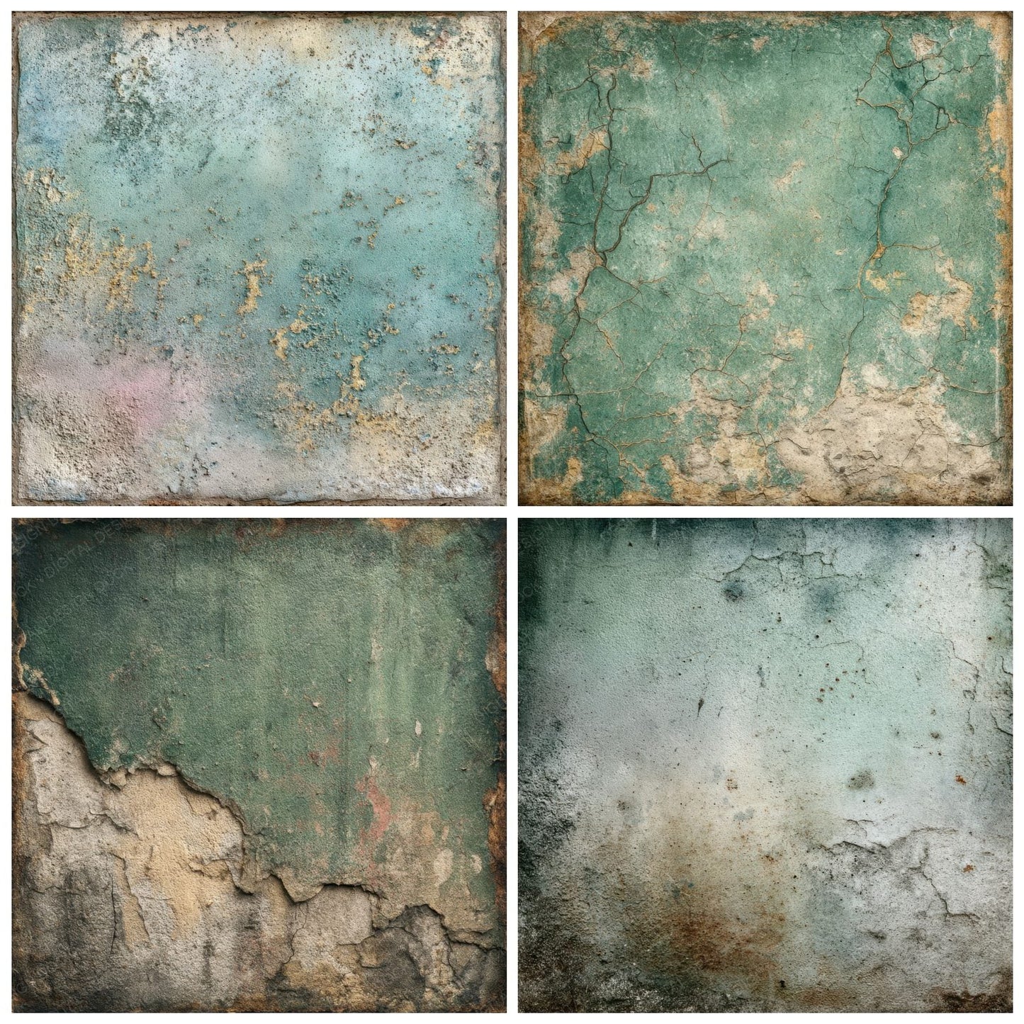 Mint Speckle Tear Digital Paper Pack (DDD002542)