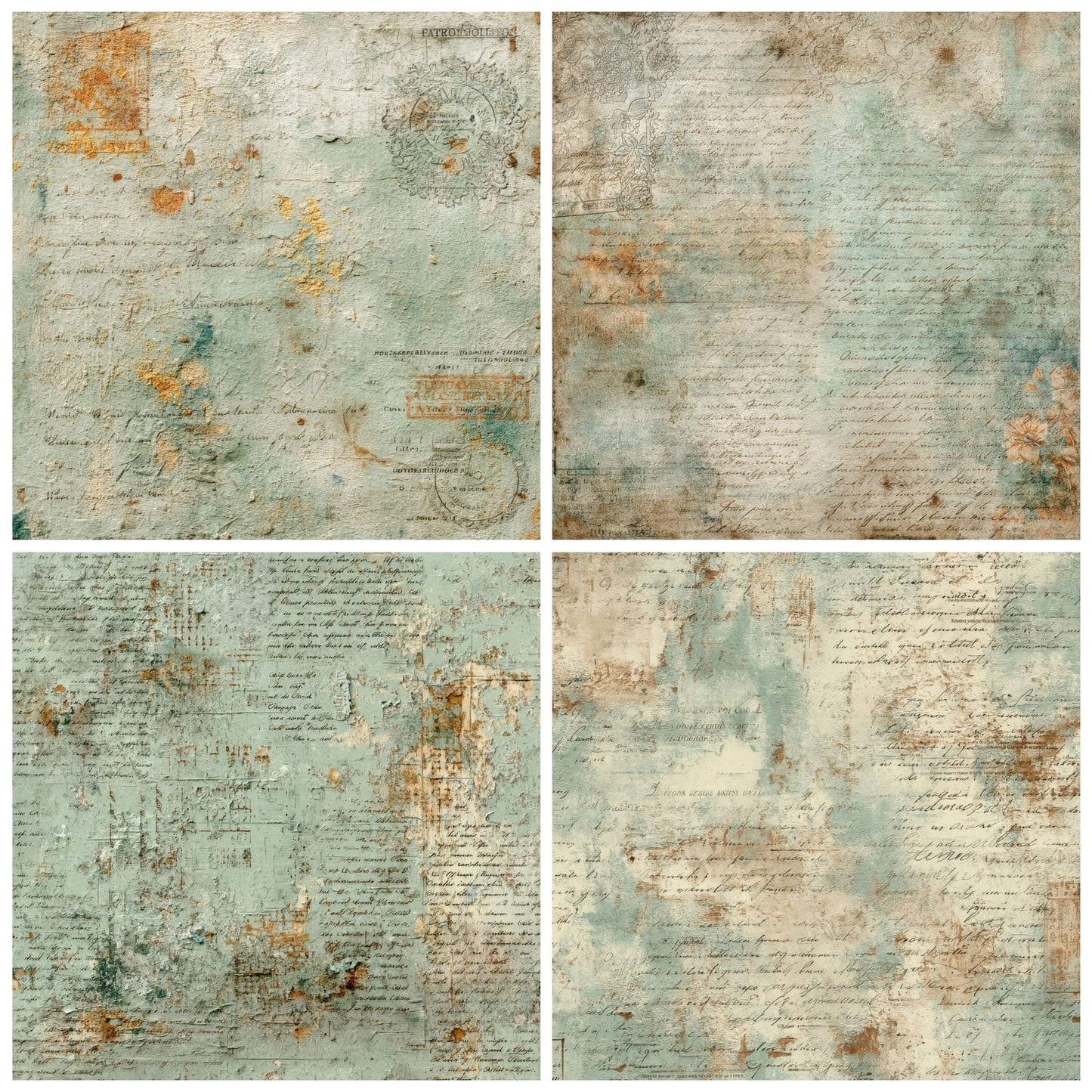 Mint Tape Lace Script Digital Paper Pack (DDD002543)
