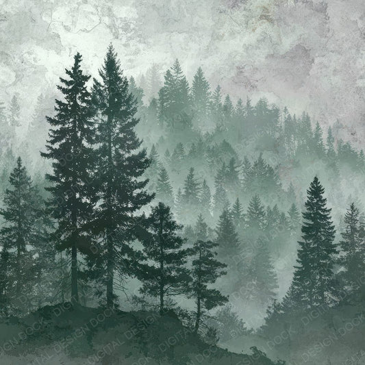 Mist Forest Tree Layer Fade Digital Paper Pack (DDD002551)