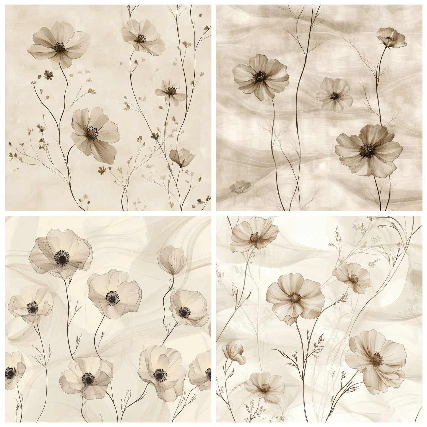 Mocha Cosmos Flow Digital Paper Pack (DDD002557)