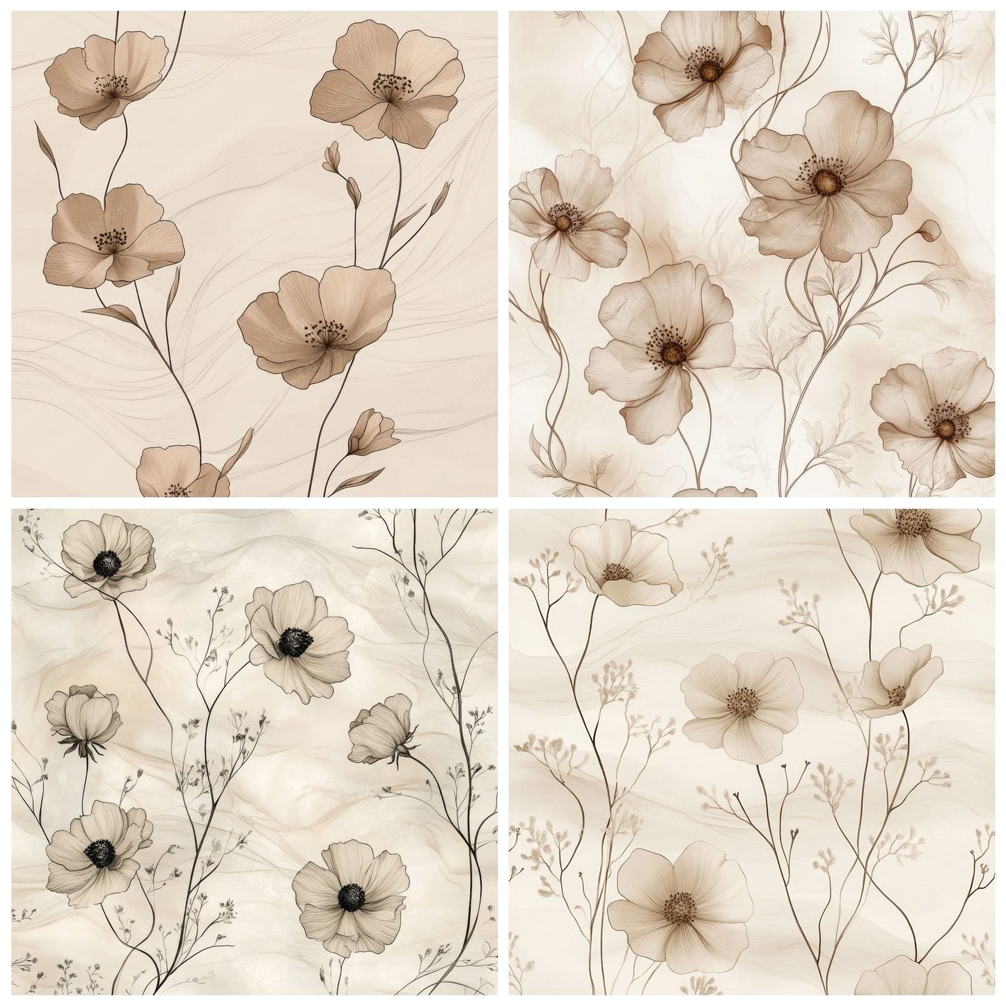 Mocha Cosmos Flow Digital Paper Pack (DDD002557)