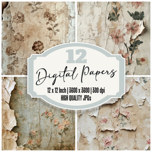 Moldy Wallpaper Background Digital Paper Pack (DDD002562)