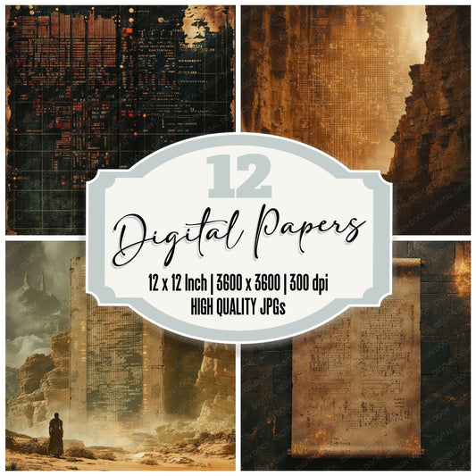 Monolith Terminal Glyphs Digital Paper Pack (DDD002581)