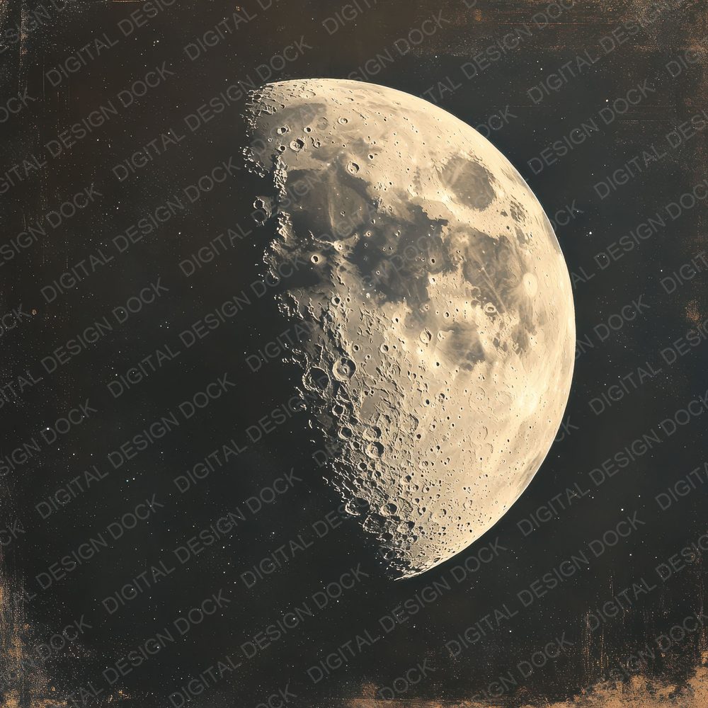 Moon Crater Border Digital Paper Pack (DDD002585)
