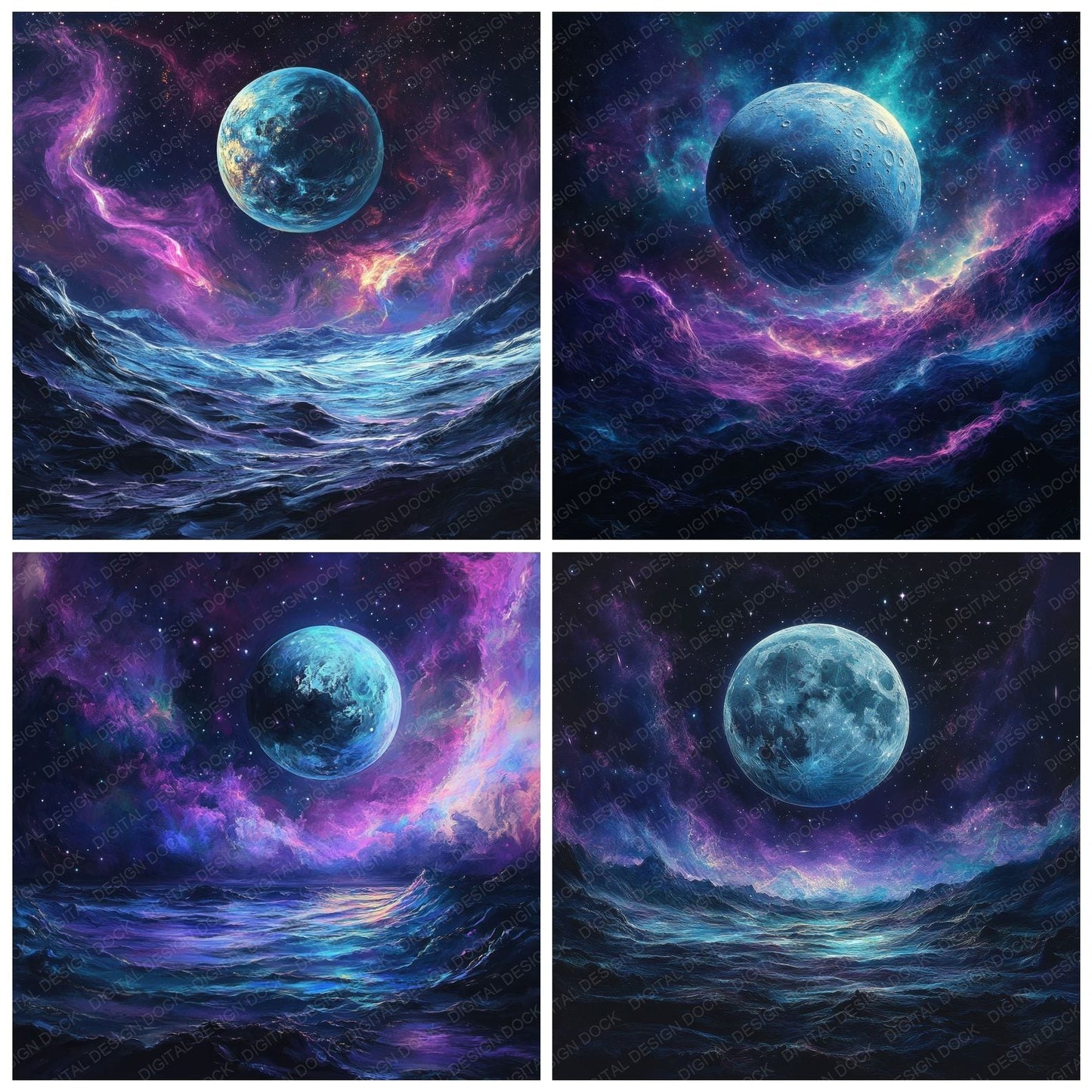 Moon Edge Nebula Digital Paper Pack (DDD002588)