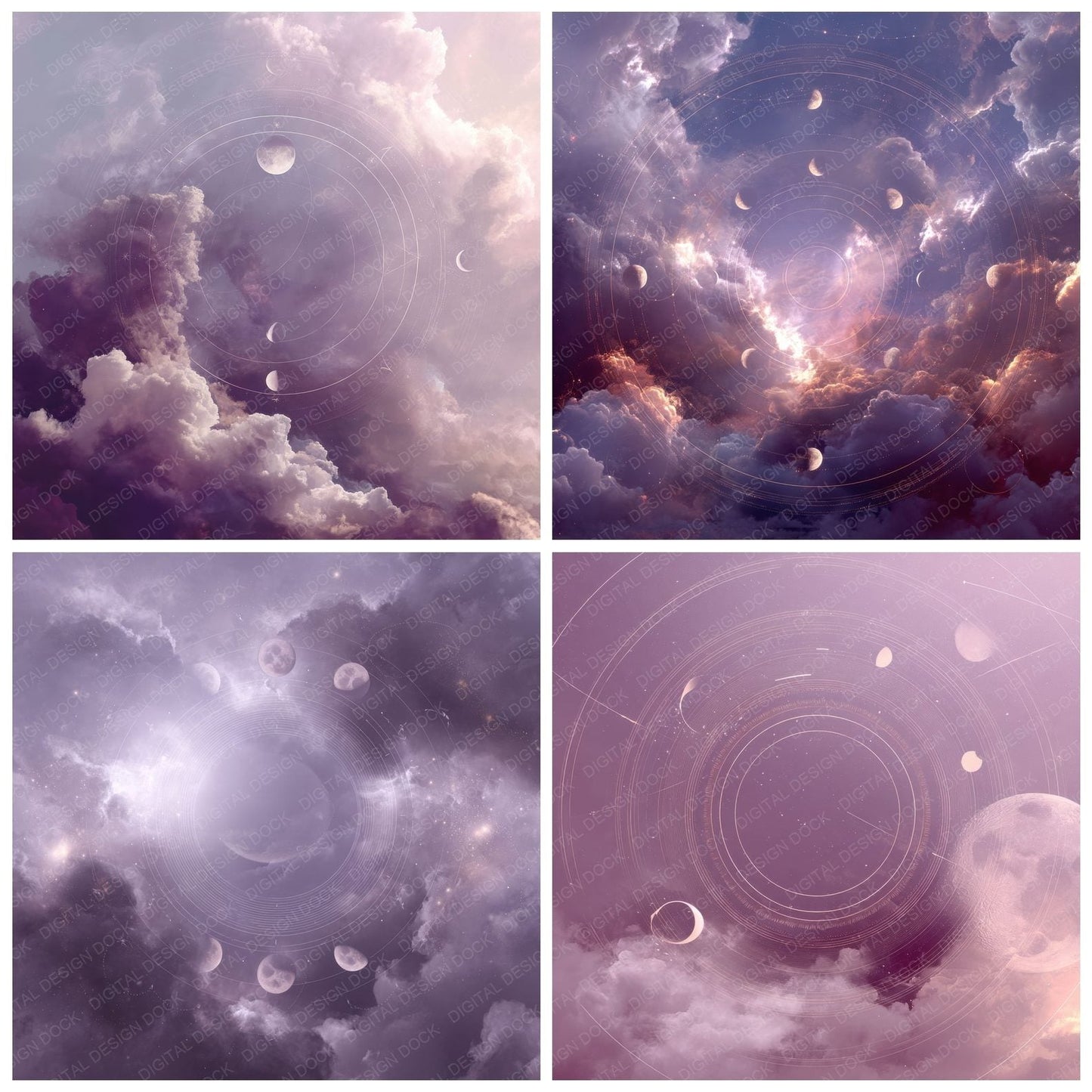 Moon Phase Cosmic Drift Digital Paper Pack (DDD002591)