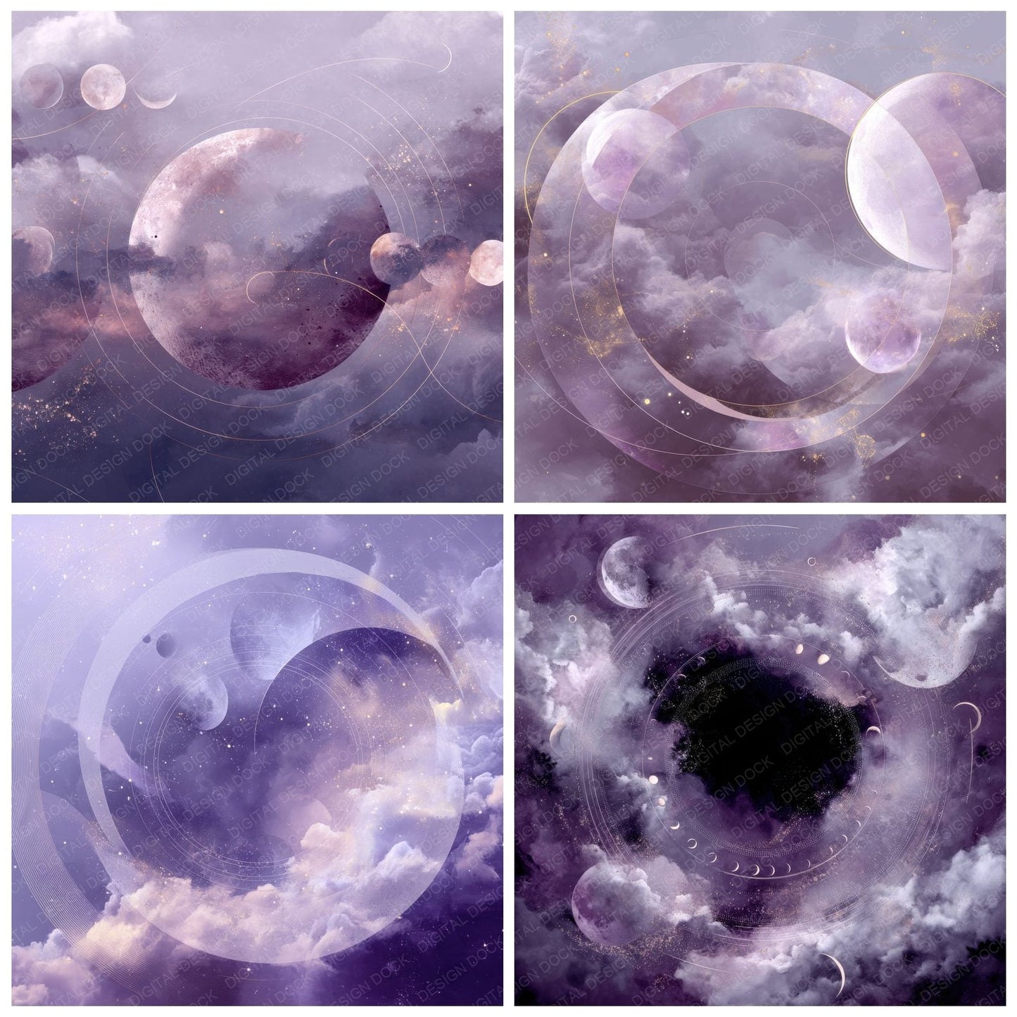 Moon Phase Cosmic Drift Digital Paper Pack (DDD002591)