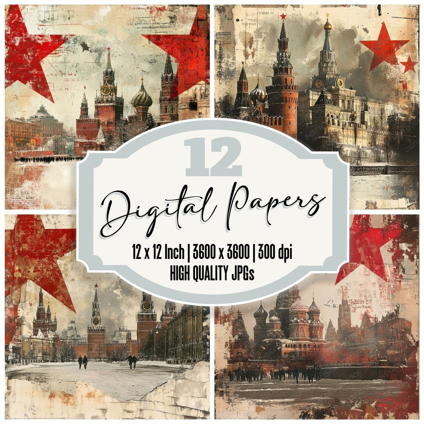 Moscow Stamps Snow Digital Paper Pack (DDD002603)