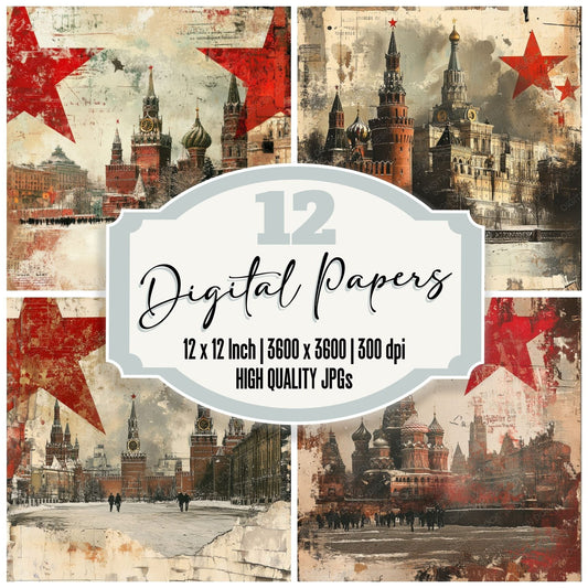 Moscow Stamps Snow Digital Paper Pack (DDD002603)