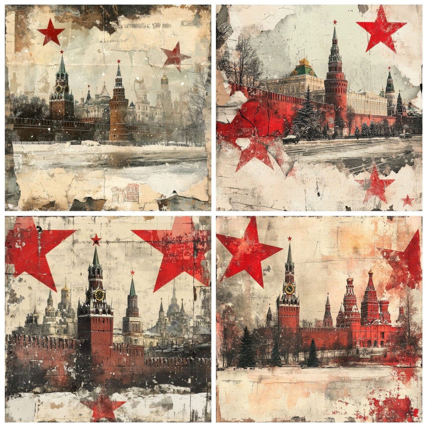 Moscow Stamps Snow Digital Paper Pack (DDD002603)
