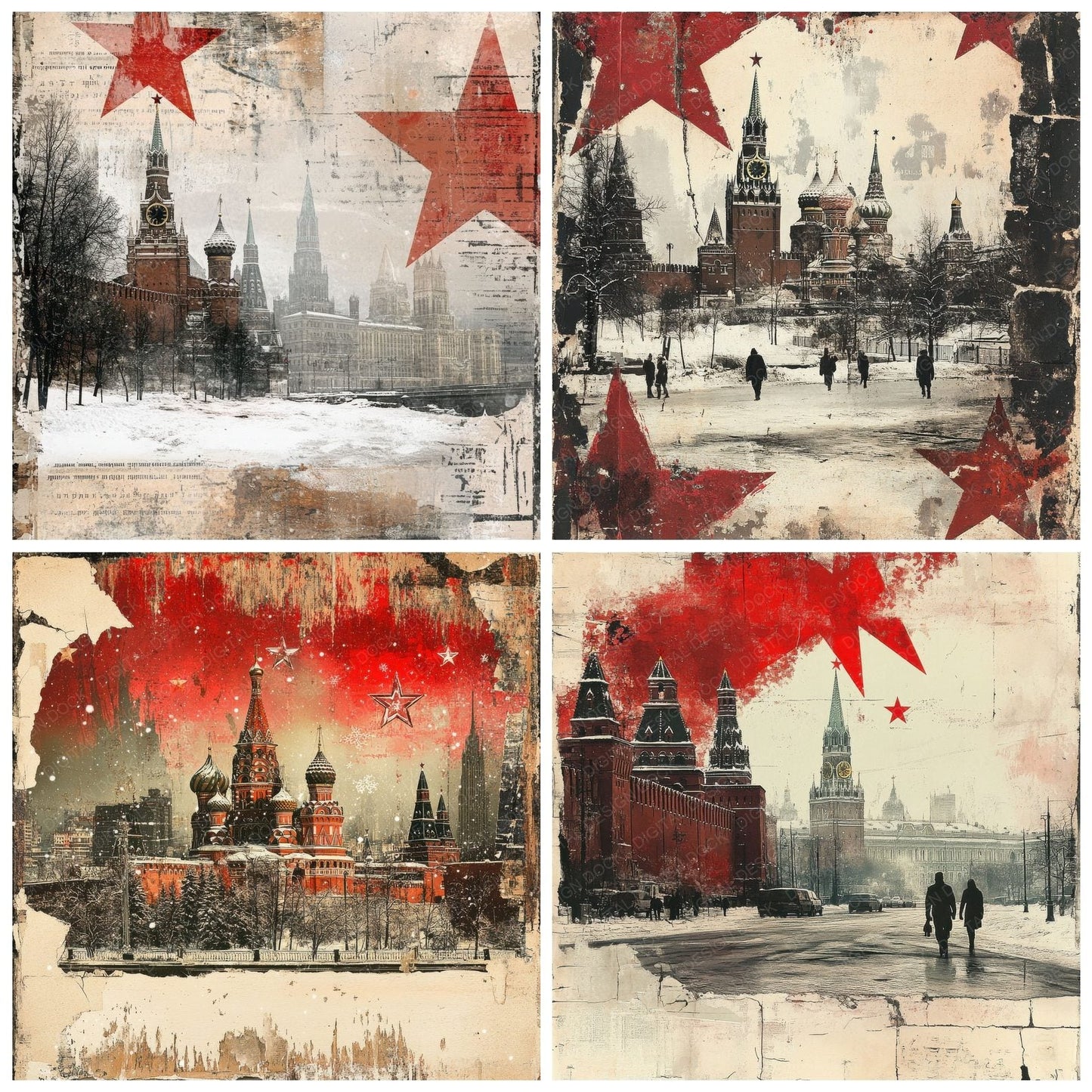Moscow Stamps Snow Digital Paper Pack (DDD002603)