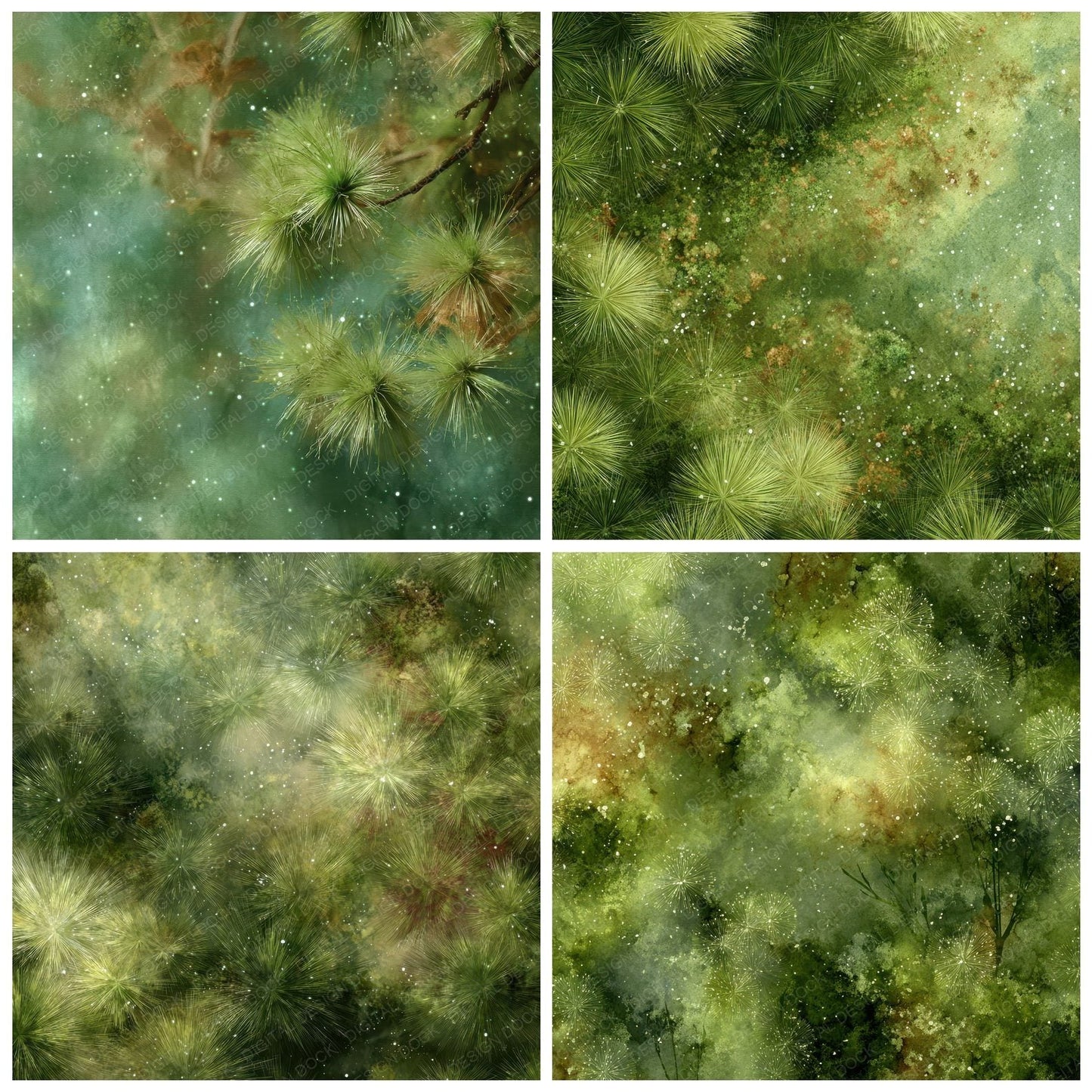 Moss Dew Fibre Bloom Digital Paper Pack (DDD002607)