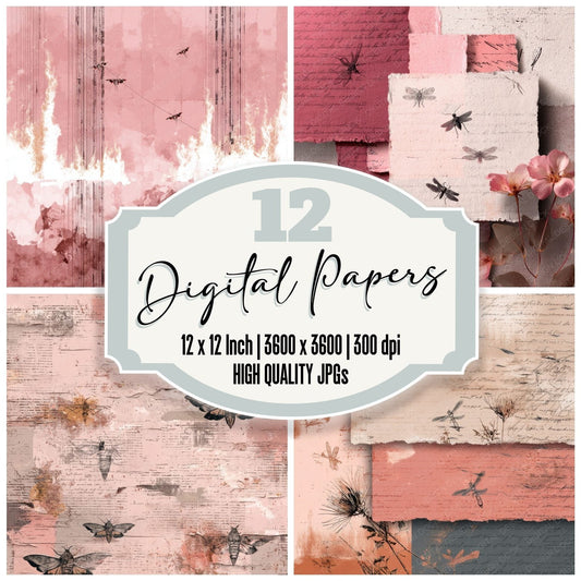 Moth Script Flame Overlay Digital Paper Pack (DDD002621)