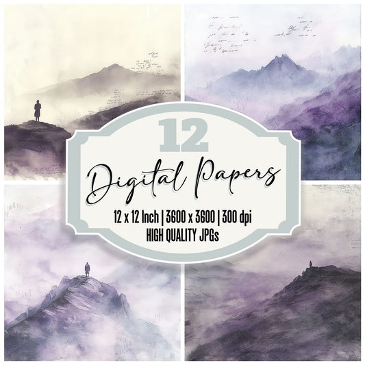 Mountain Prayer Script Digital Paper Pack (DDD002625)