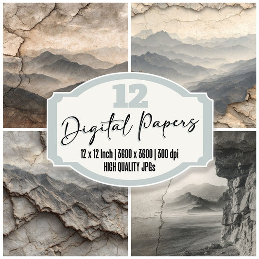 Mountain Range Rock Horizon Haze Digital Paper Pack (DDD002627)