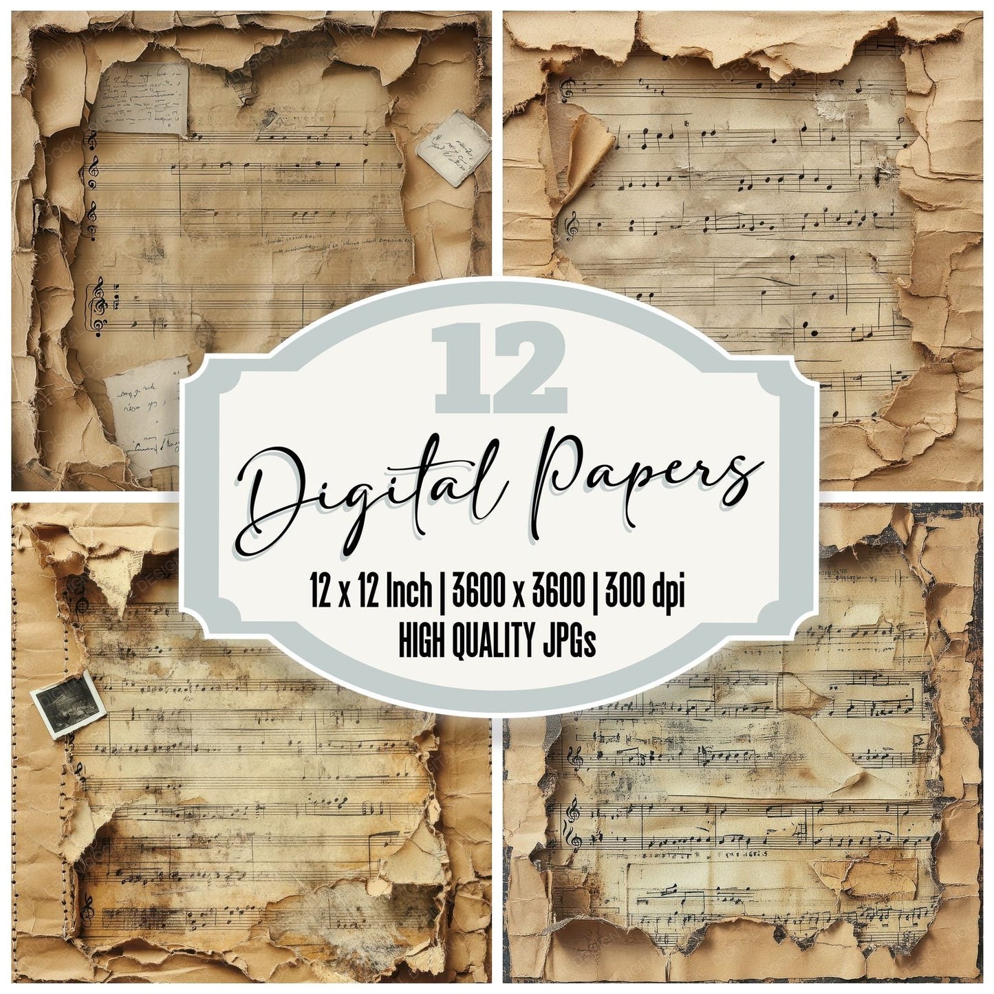 Music Scrap Memory Digital Paper Pack (DDD002639)