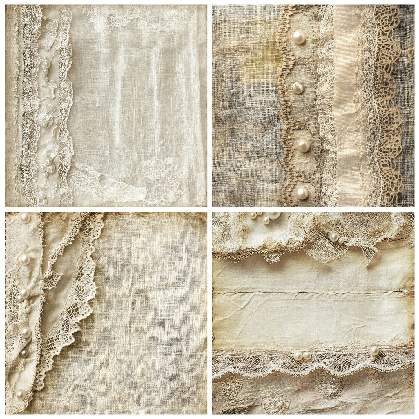 Muslin and Lace Fabric Digital Paper Digital Paper Pack (DDD002642)