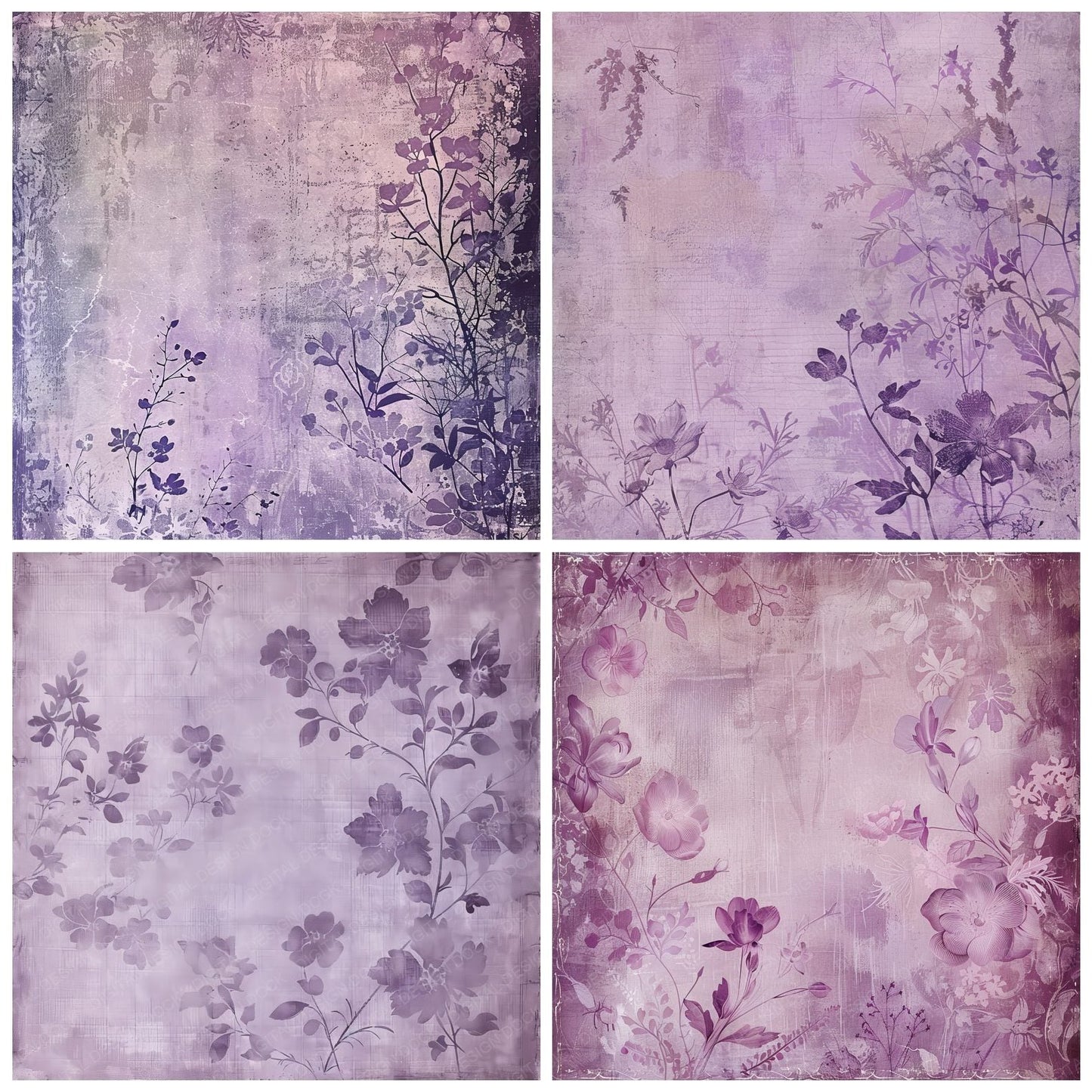 Muted Lavender Brocade Pattern Digital Paper Pack (DDD002648)