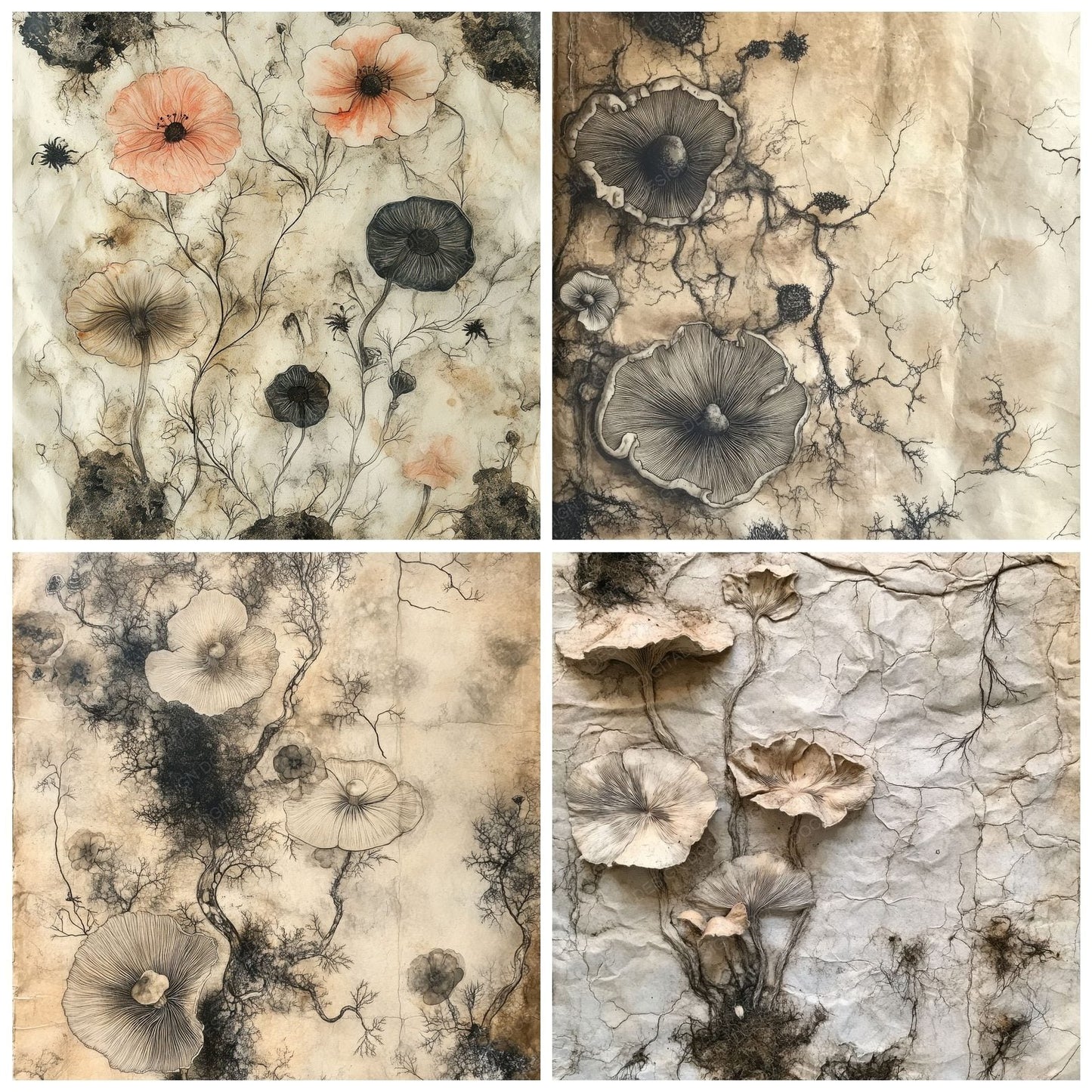 Mycelial Bloom Root Digital Paper Pack (DDD002650)