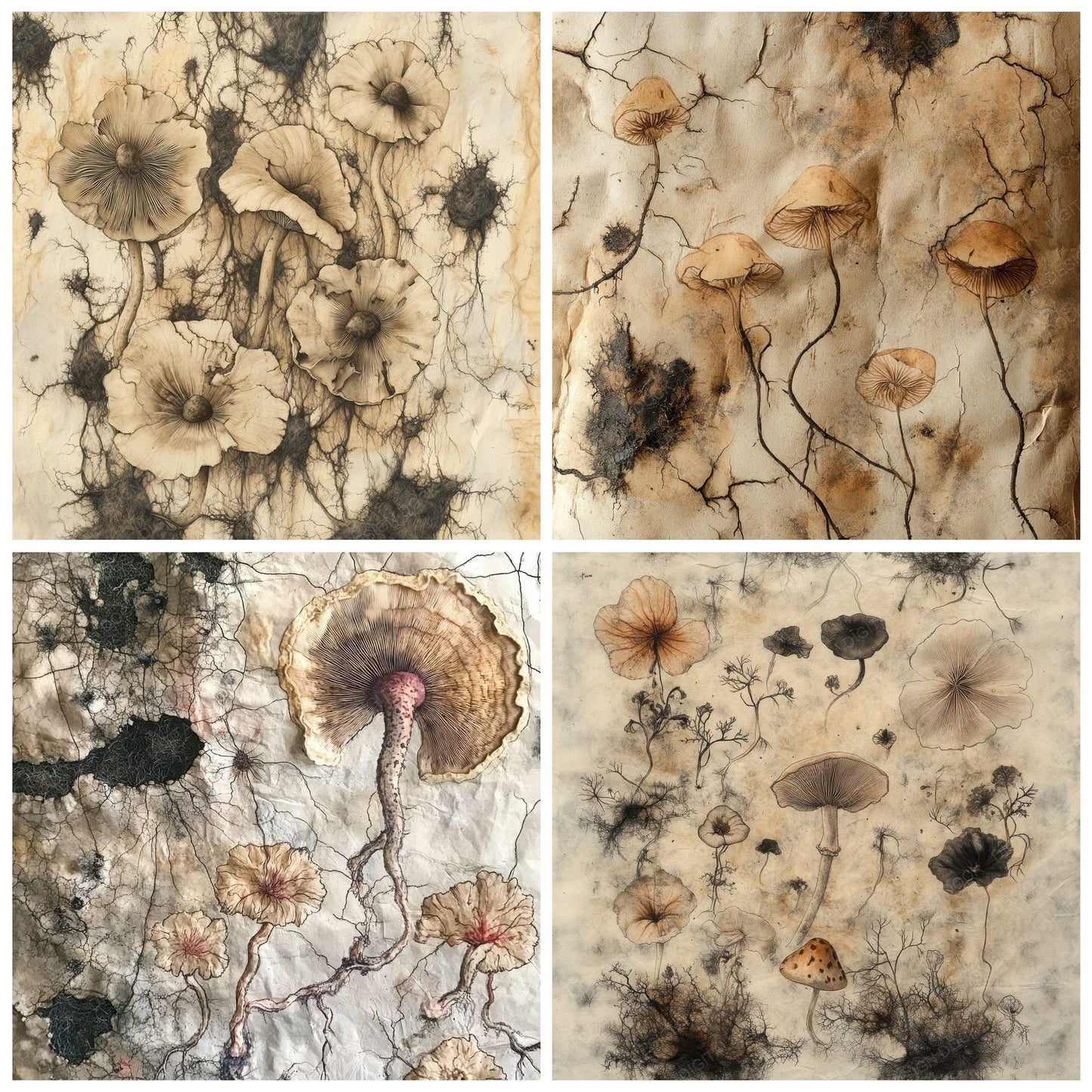 Mycelial Bloom Root Digital Paper Pack (DDD002650)