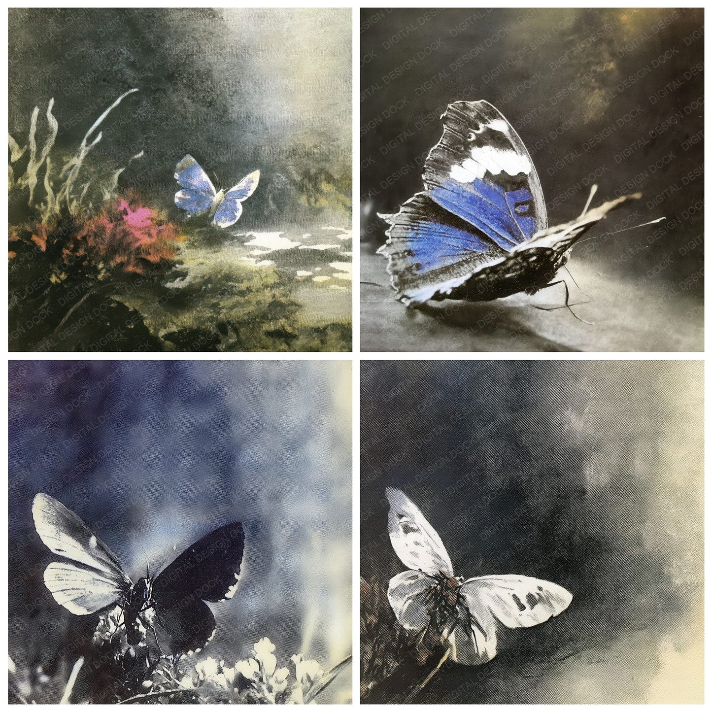 Mystic Butterfly Print Digital Paper Pack (DDD002651)
