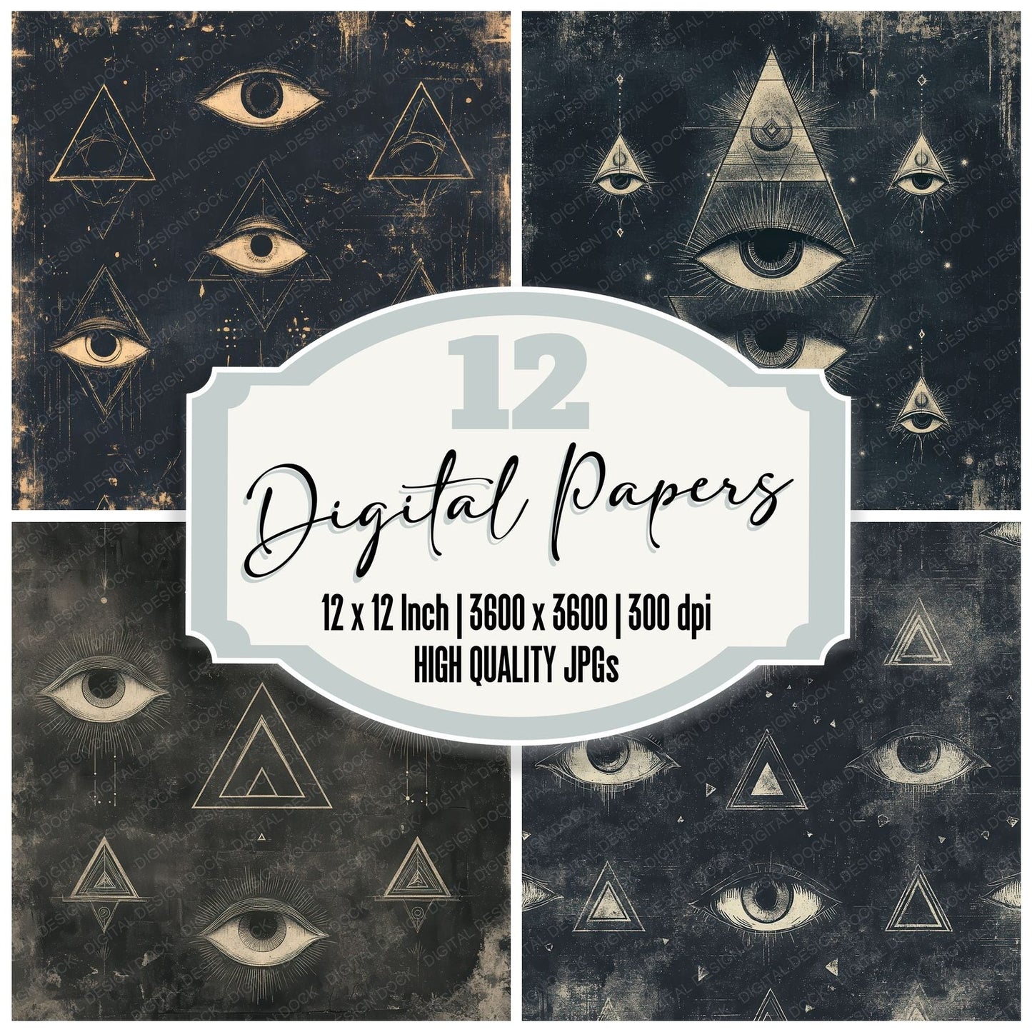 Mystic Eye Triangle Digital Paper Pack (DDD002652)