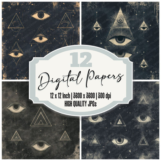 Mystic Eye Triangle Digital Paper Pack (DDD002652)