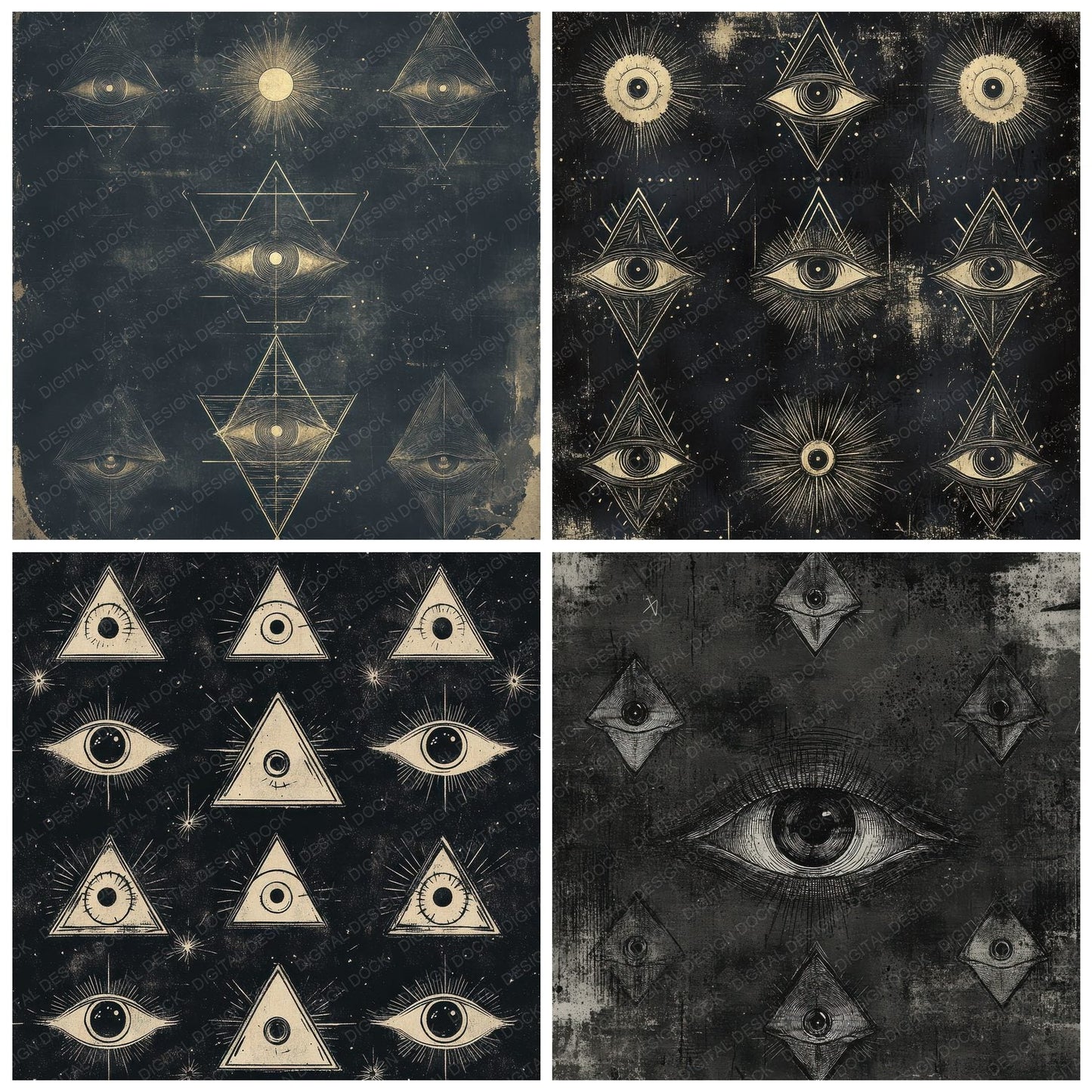 Mystic Eye Triangle Digital Paper Pack (DDD002652)