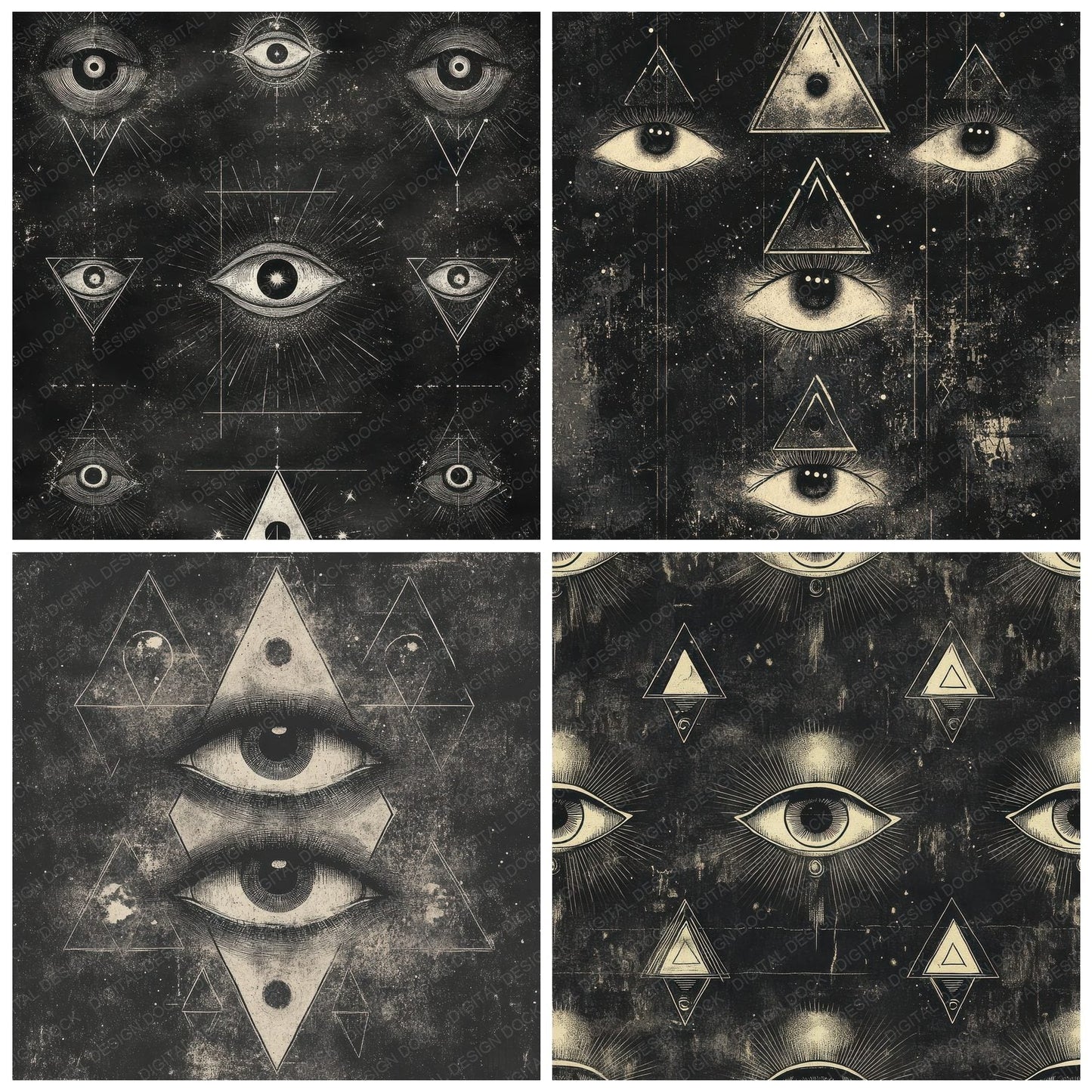 Mystic Eye Triangle Digital Paper Pack (DDD002652)