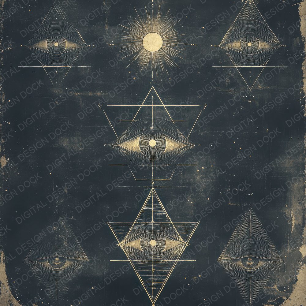 Mystic Eye Triangle Digital Paper Pack (DDD002652)