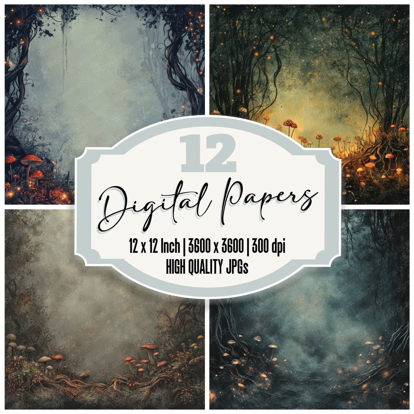 Mystical Mushroom Floor Digital Paper Pack (DDD002654)