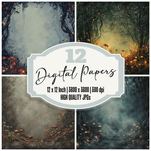 Mystical Mushroom Floor Digital Paper Pack (DDD002654)
