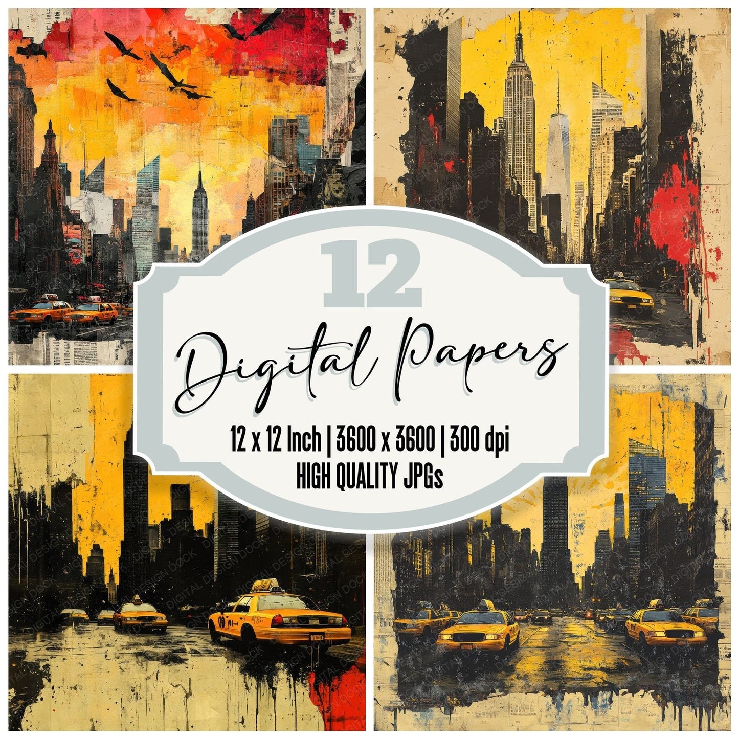 NYC Headline Asphalt Digital Paper Pack (DDD002658)