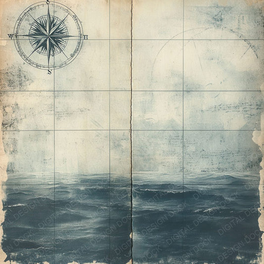 Nautical Compass Drift Digital Paper Pack (DDD002664)