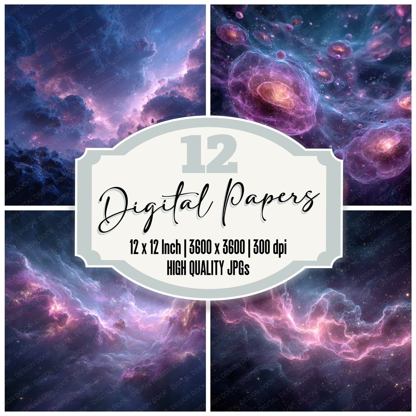 Nebula Organic Ghost Gas Fractal Glow Digital Paper Pack (DDD002674)