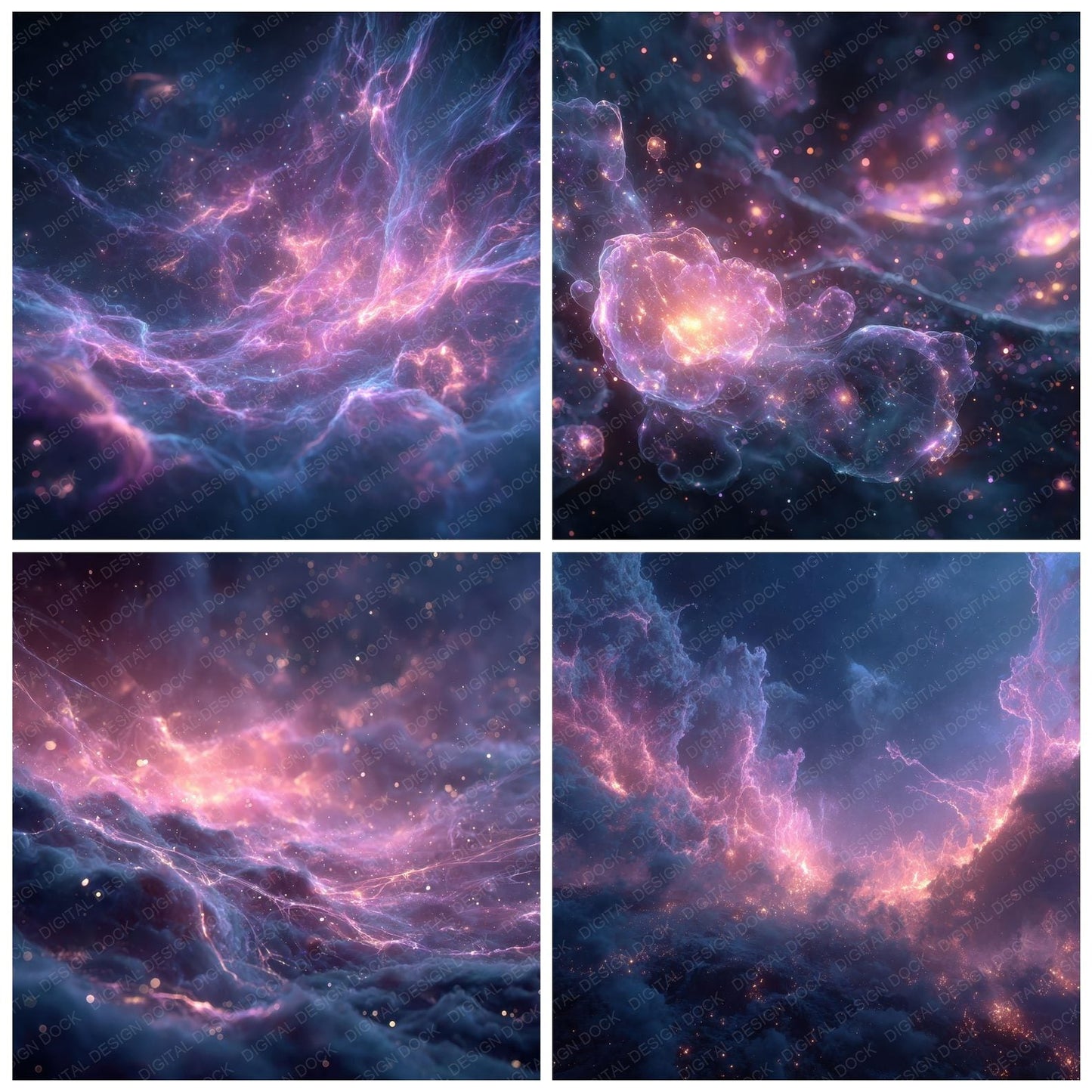 Nebula Organic Ghost Gas Fractal Glow Digital Paper Pack (DDD002674)
