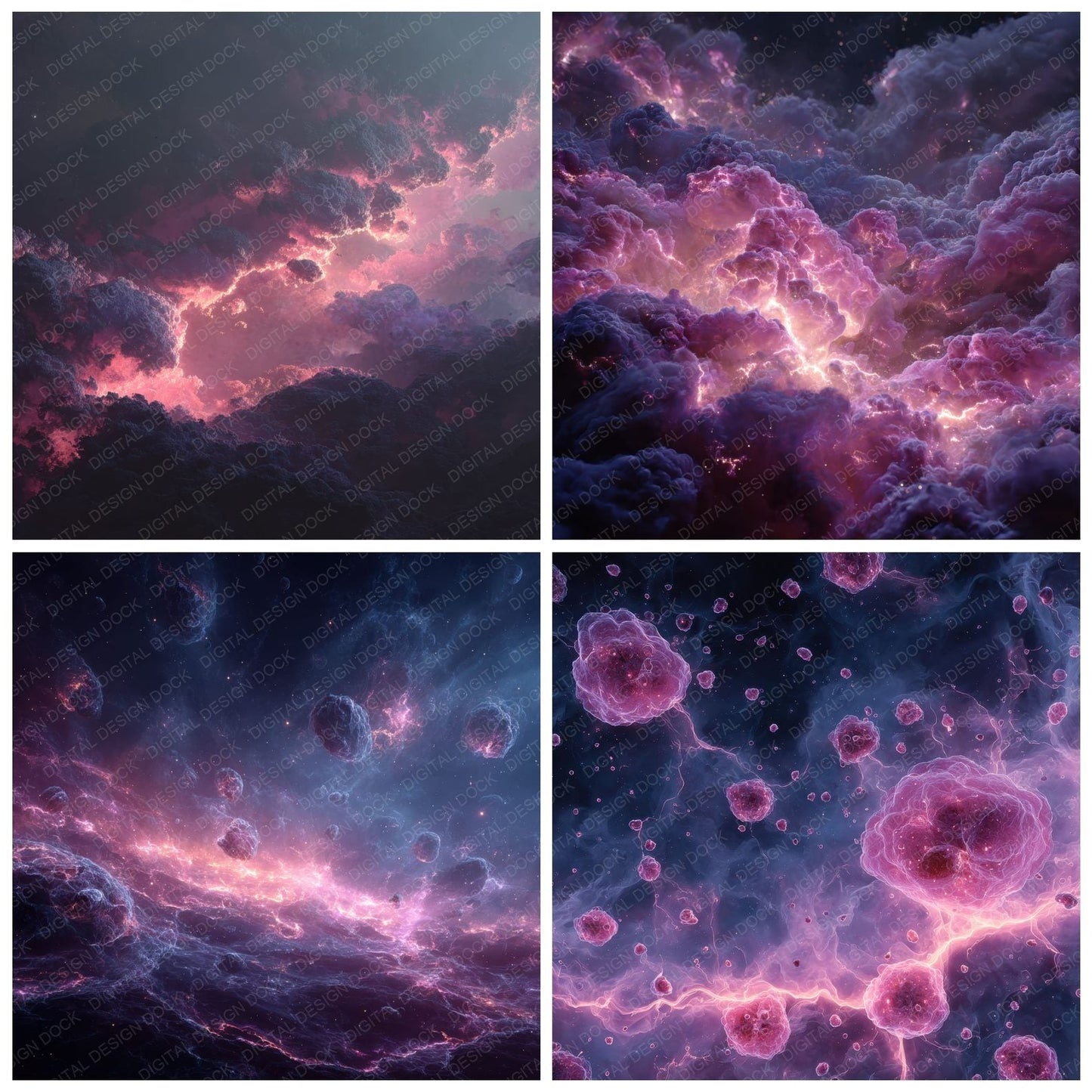 Nebula Organic Ghost Gas Fractal Glow Digital Paper Pack (DDD002674)