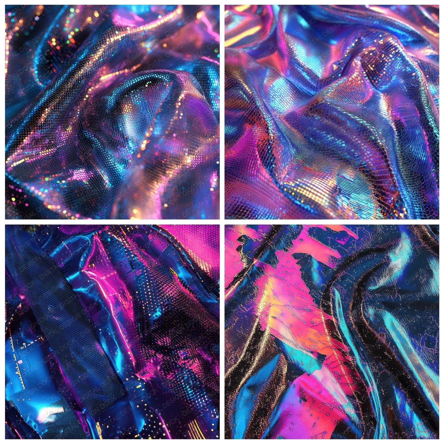 Neon Cyber Leather Digital Paper Pack (DDD002684)