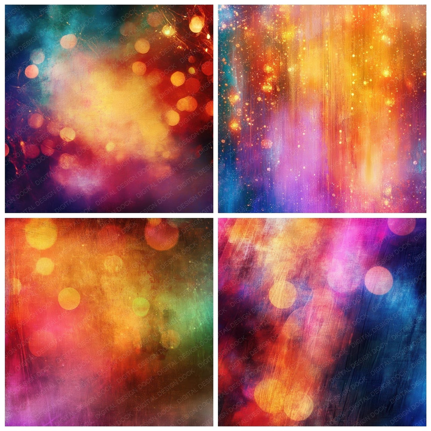 Neon Fairground Lights Background Digital Paper Pack (DDD002689)