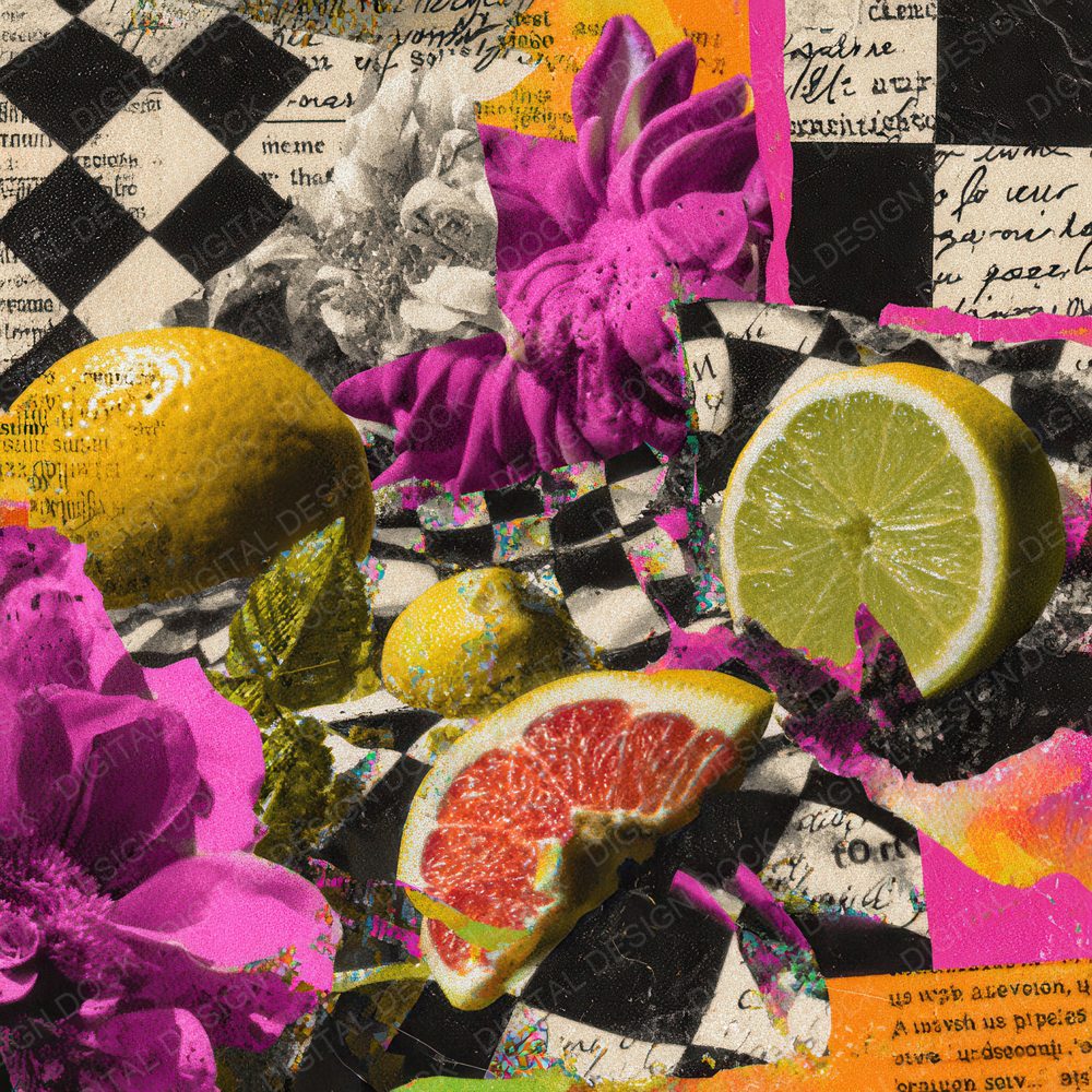 Neon Fruit Flame Lyric Digital Paper Pack (DDD002693)