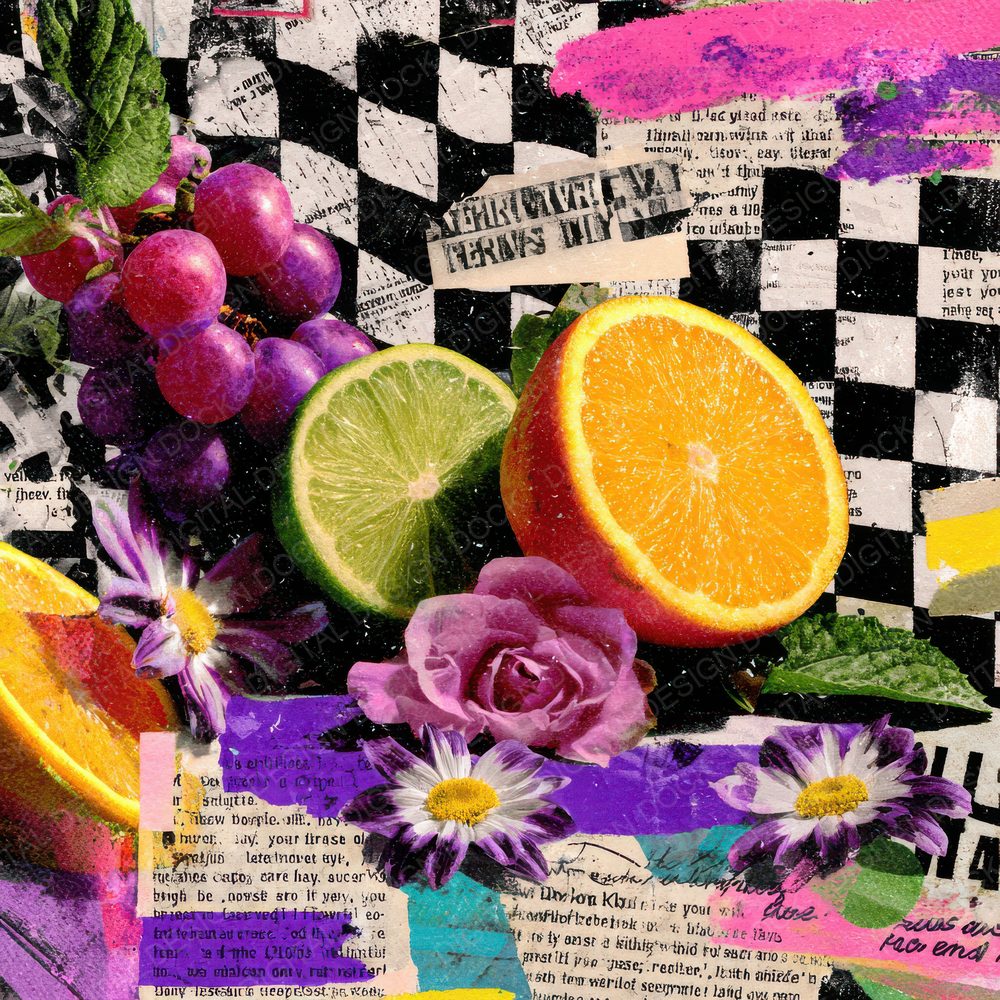 Neon Fruit Flame Lyric Digital Paper Pack (DDD002693)