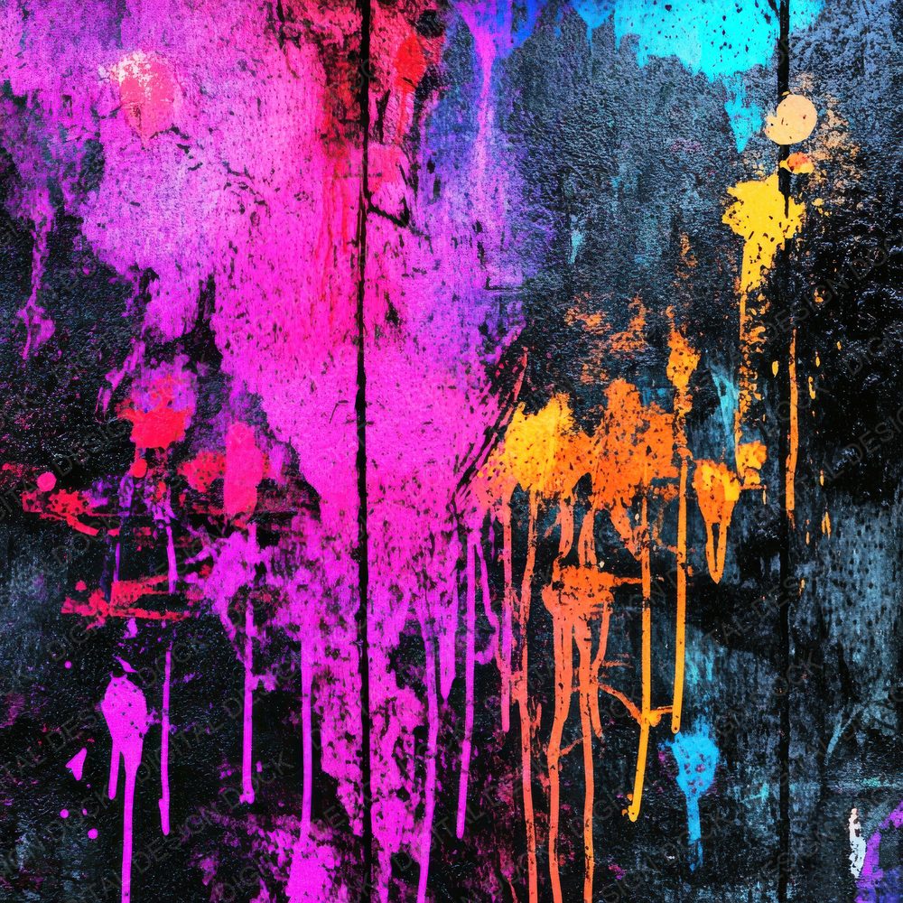 Neon Graffiti Splatter Background Digital Paper Pack (DDD002700)